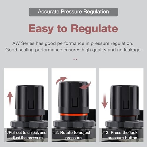 Compressed Air Filter Regulator Piggyback Combo 3/8''NPT- Poly 3000-N03 AW