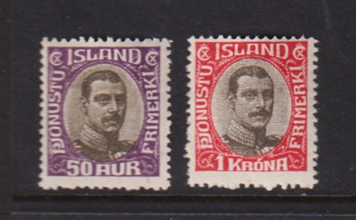Iceland - #O46-47 mint, cat. $ 90.00