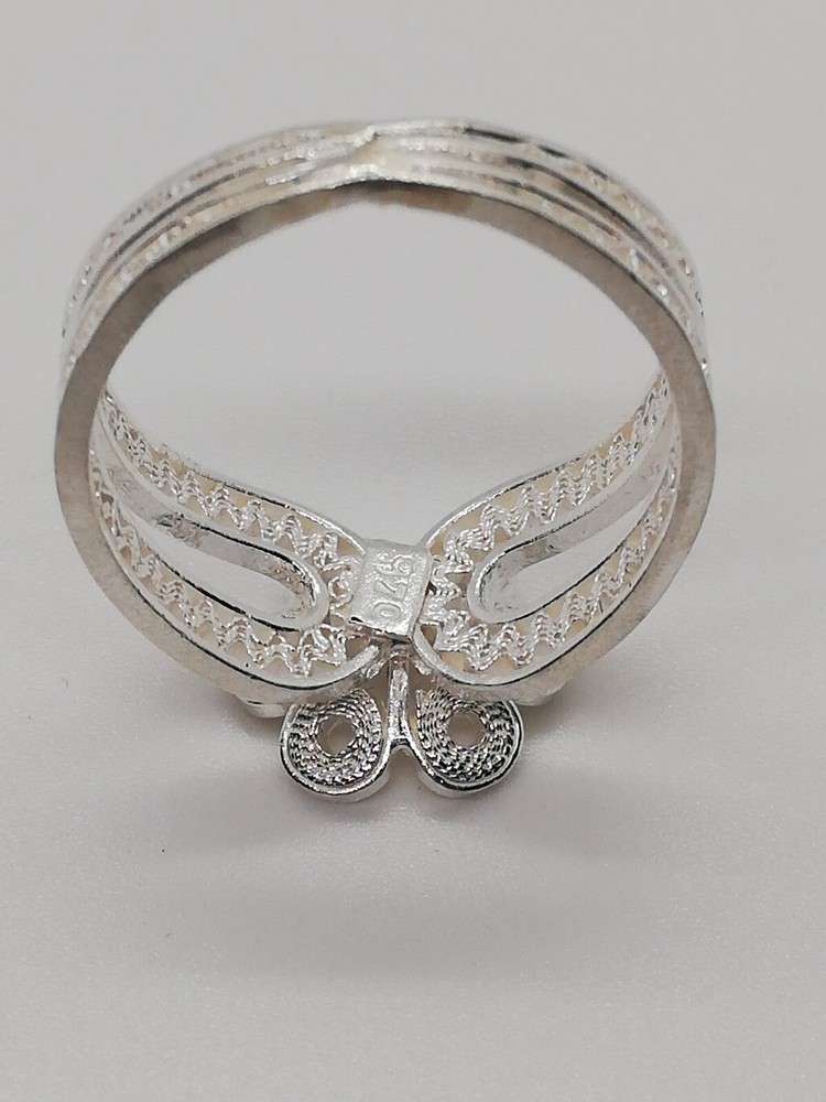 . 970 Solid Silver Women's Ring Size 7 Filigree New.