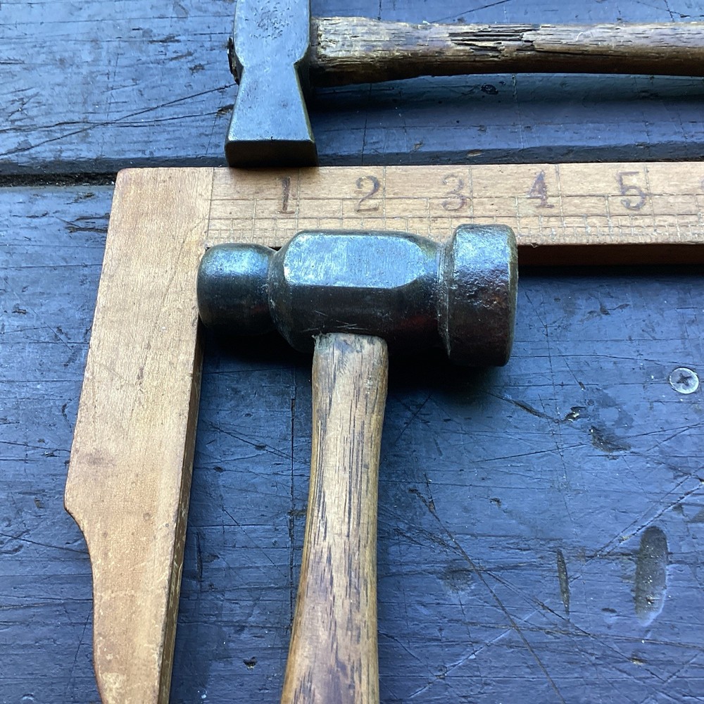 Group of three blacksmith forging & finishng hammers