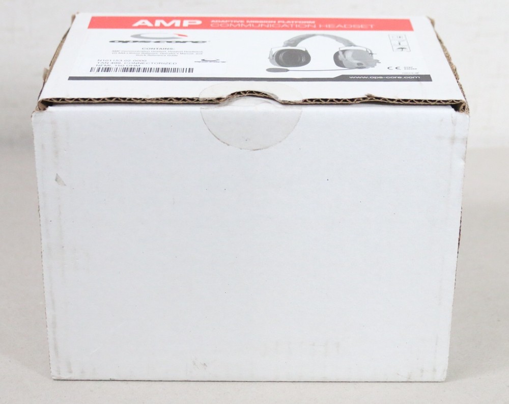NEW OPEN Ops-Core AMP Communication Headset NFMI Connectorized Tan 499 w/ Mic