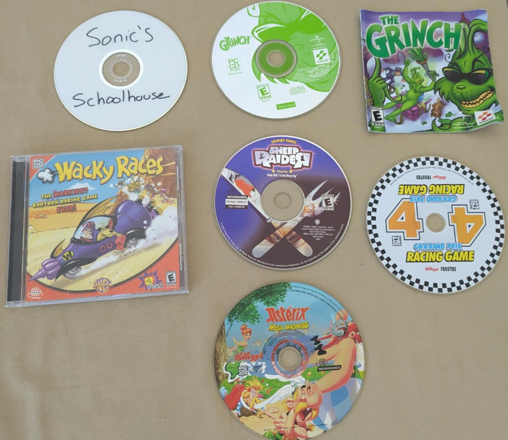 Lot of Vintage Computer PC Games & Educational Software plus case