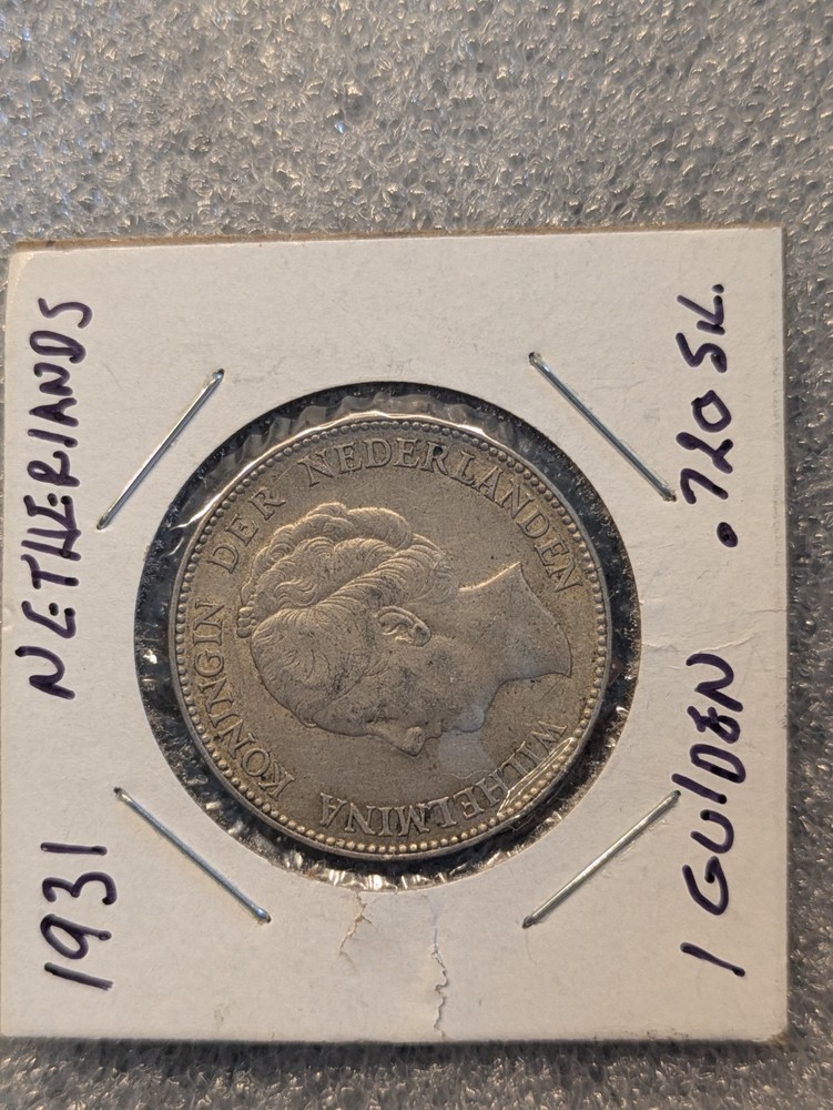 1931 Netherlands 1 Gulden .720 silver coin