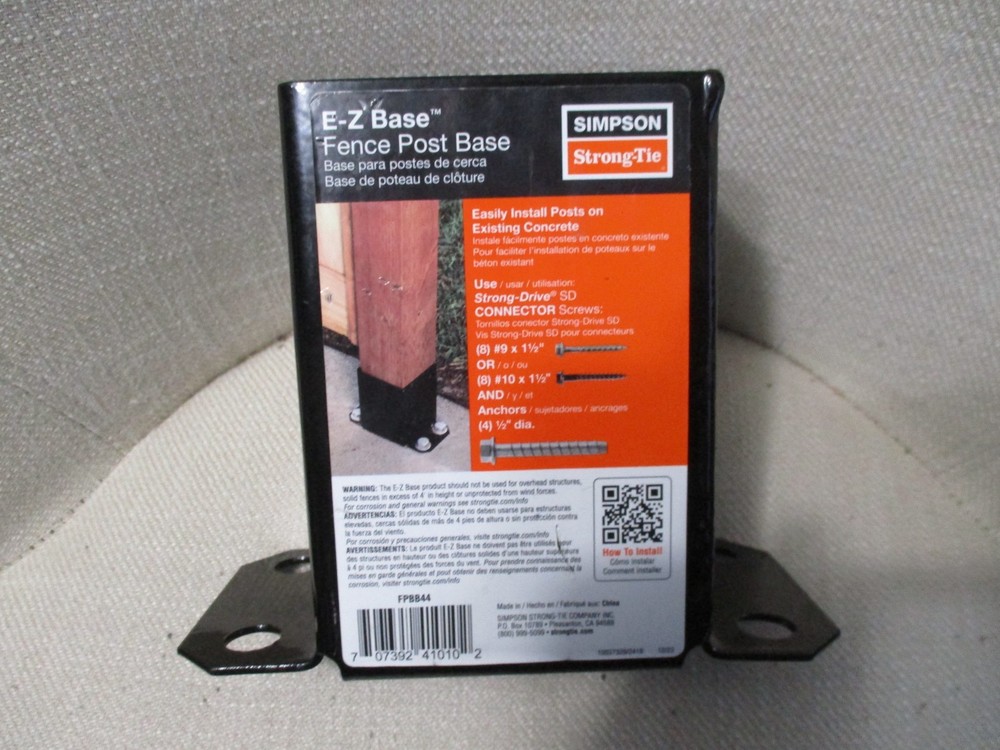 Simpson Strong-Tie FPBB44 E-Z Base Black Powder-Coat Post 4 x 4"
