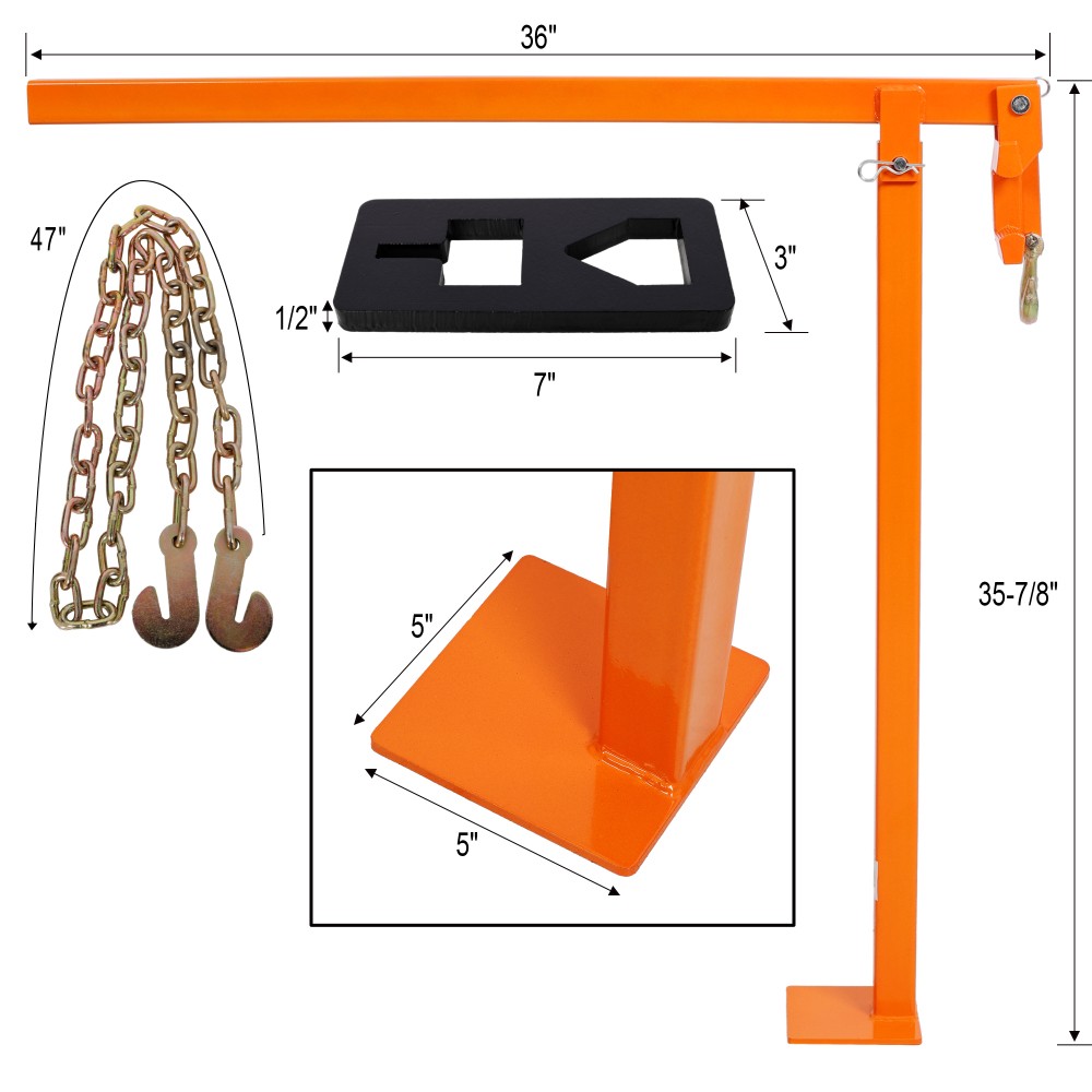 36" T Post Puller Fence Post Puller Heavy Duty Fence Post Puller Lifting Chain