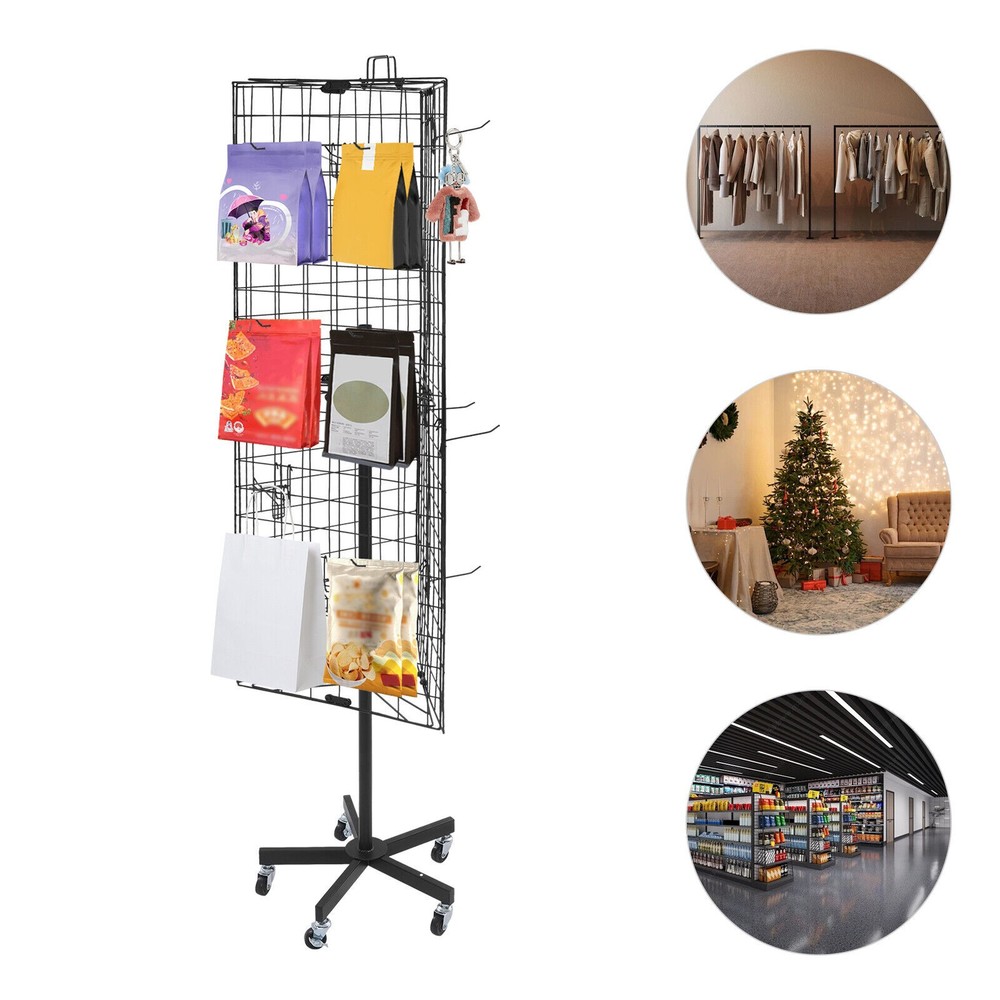Gridwall Panel Display Stand Triangular Heavy Movable Floorstanding Detachable