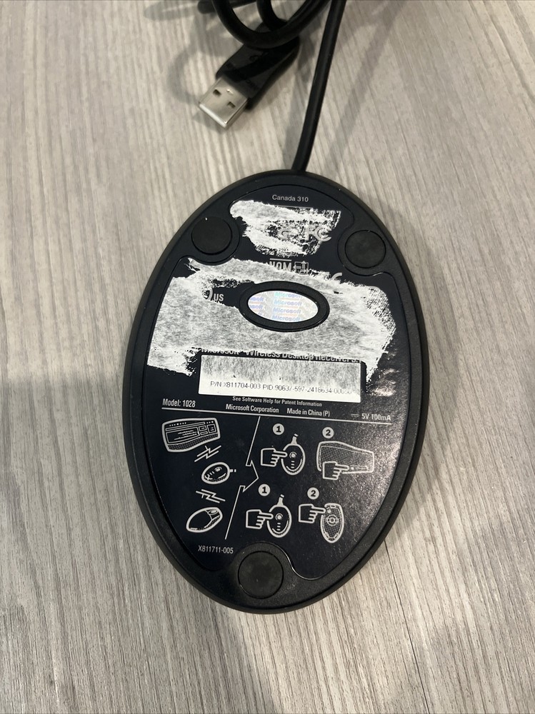 Microsoft Wireless Keyboard Desktop USB Receiver 3.1 Model 1028