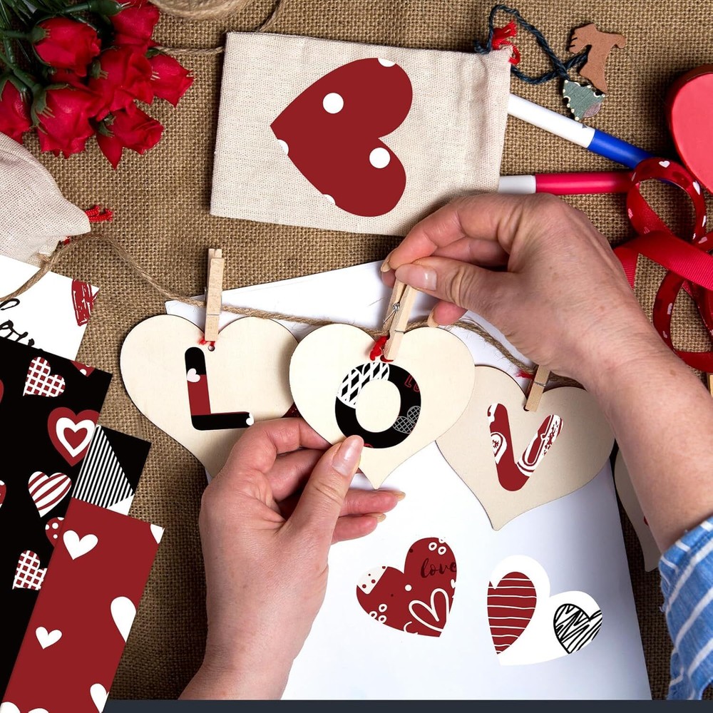 Valentines Pattern Paper Double Sided Decorative Craft Paper (12 Design,24 Sheet
