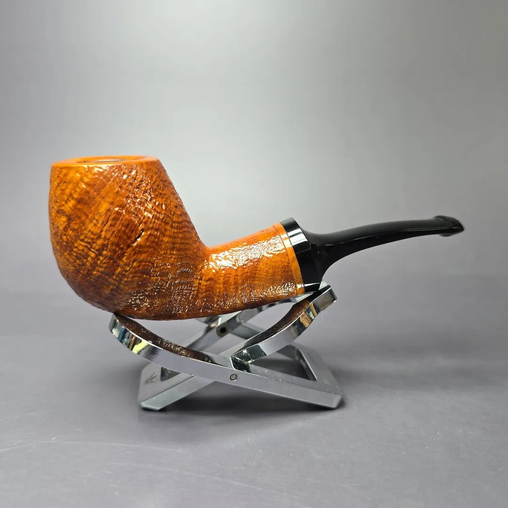 Memo Pipes Sandblasted Brandy Handmade Briar Pipe, New