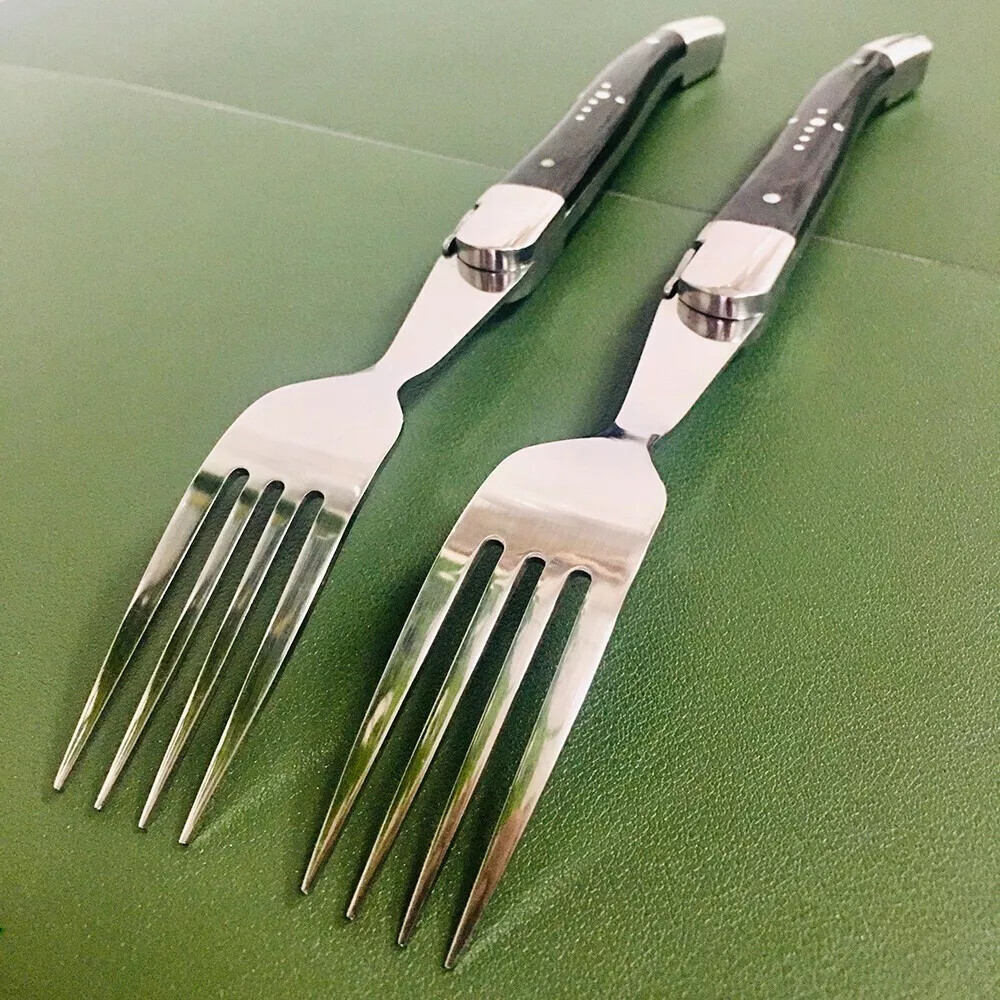 Stainless steel dinner fork with layerwood handle single flatware Steak Fork