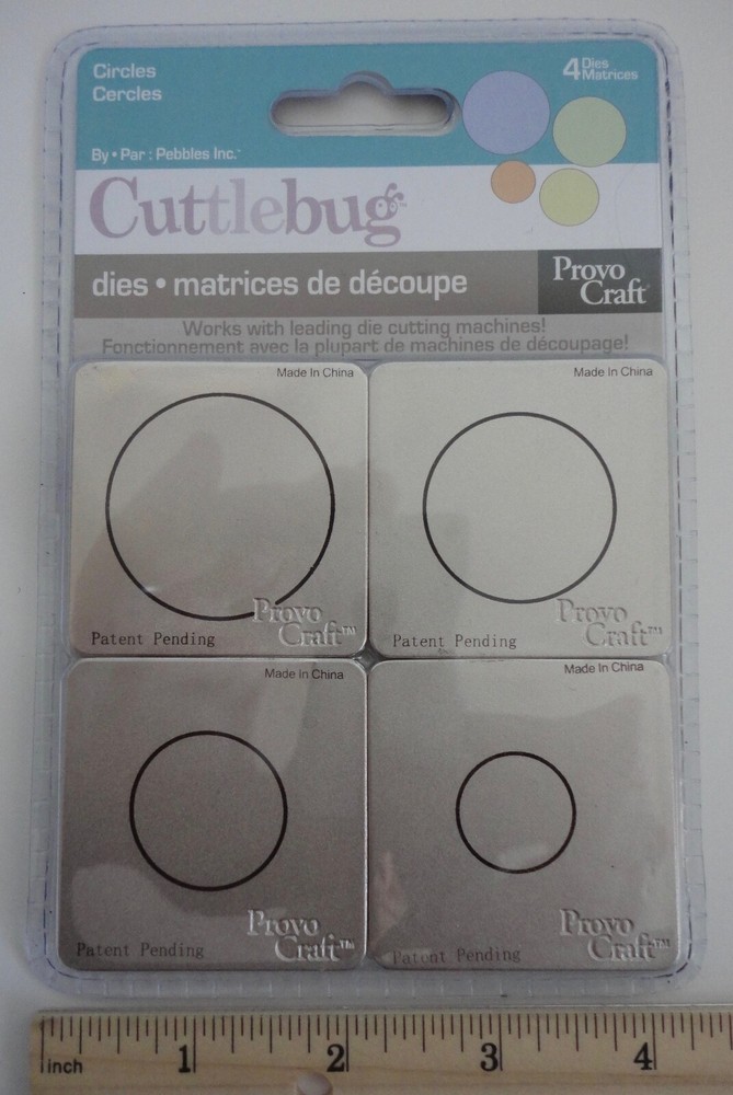 Provo Craft 4 Die Cut Sizes Circles Cuttlebug NEW