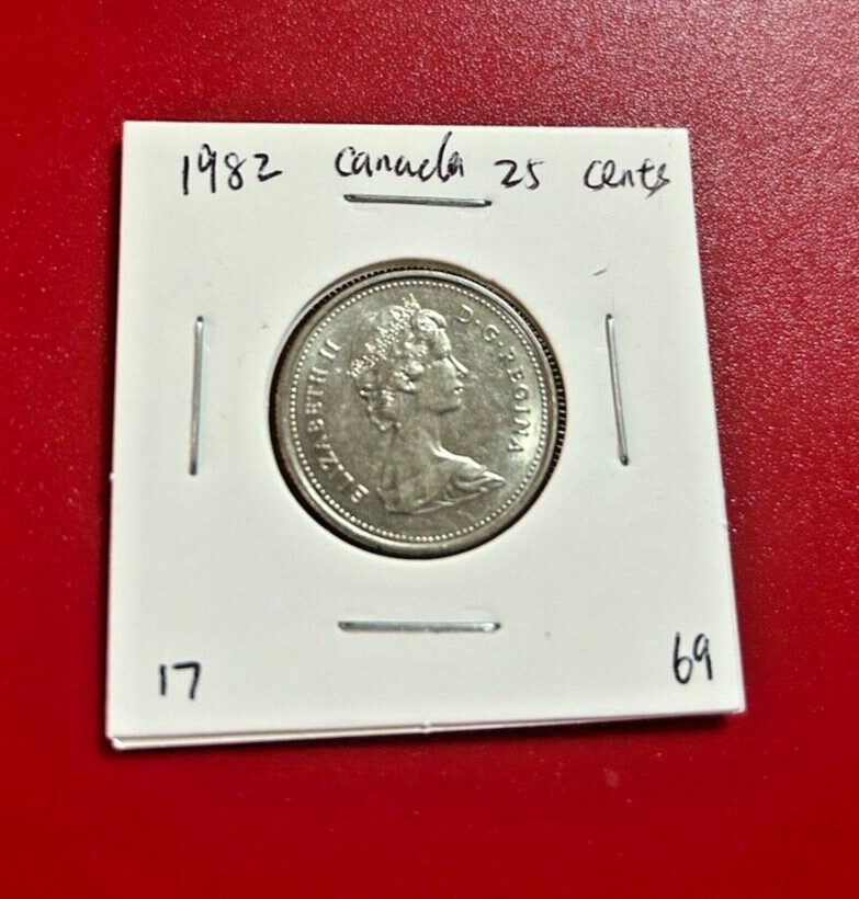 1982 CANADA 25 CENTS COIN - NICE WORLD COIN !!!
