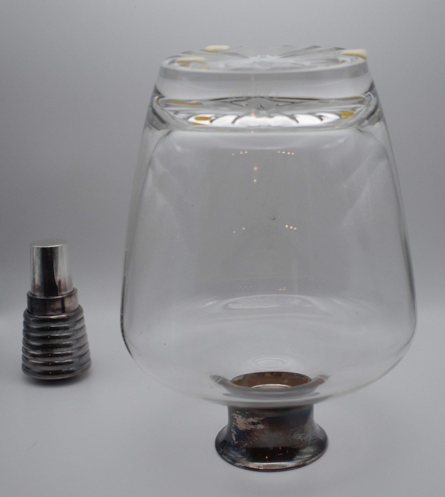 Christofle Brandy Bottle with Silver Plate Top / Stopper