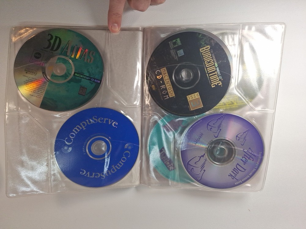 Vtg Apple 90s Macintosh Mac Compact Discs CD-ROM Organizer Holder With Discs