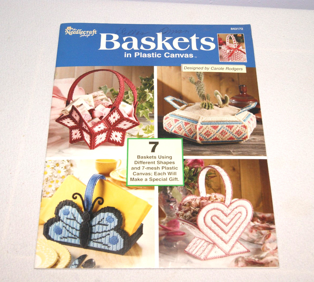 Baskets in Plastic Canvas #843172 - Plastic Canvas Pattern Book - NOS