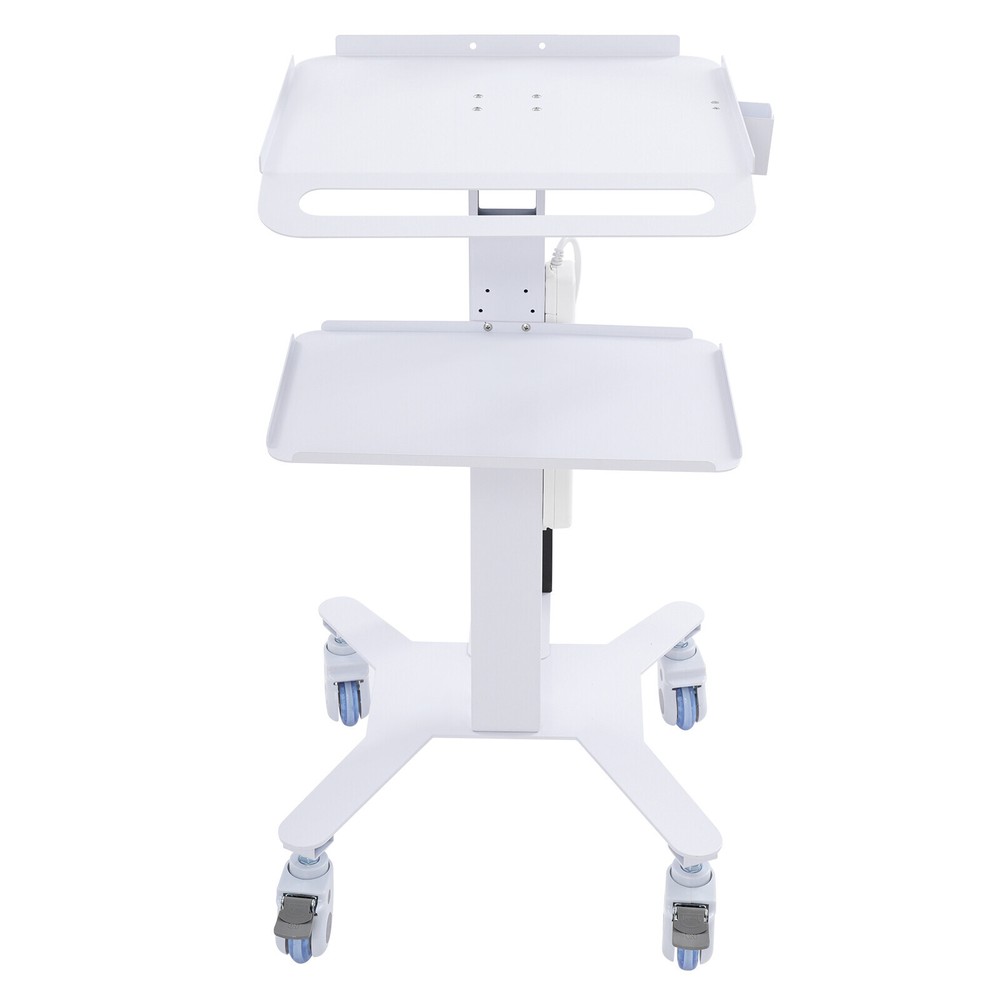 Rolling PC Cart Mobile Computer Workstation Stand Adjustable Beauty Spa Cart