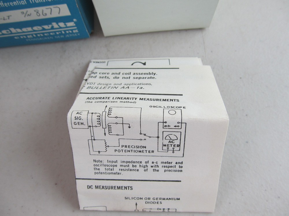 SCHAEVITZ ENGINEERING LINEAR VARIABLE DIFFERENTIAL TRANSFORMER TYP 100M-LT