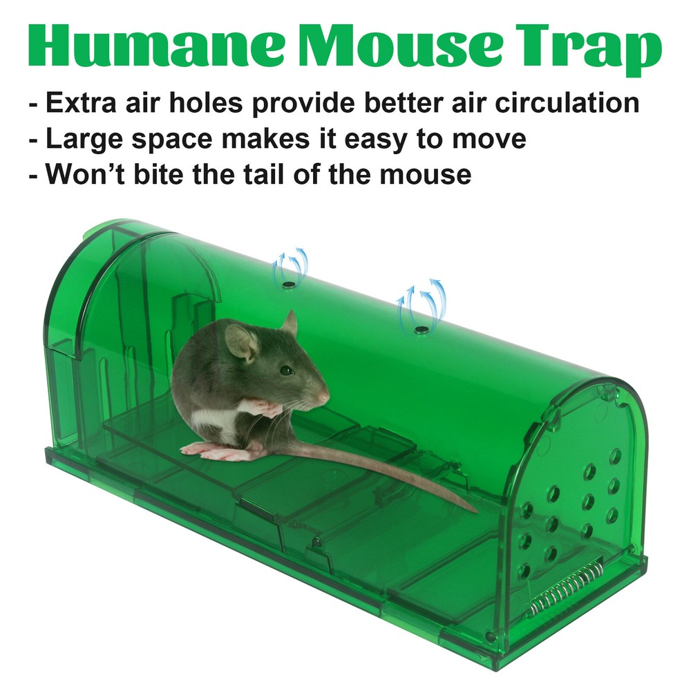 2 Pack Humane Mouse Traps Live Catch and Release Reusable Rat Traps Mousetrap
