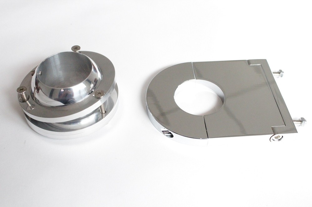 Universal 2" Swivel Base Floor Mount & 3 1/2" Chrome Steering Column Drop Combo