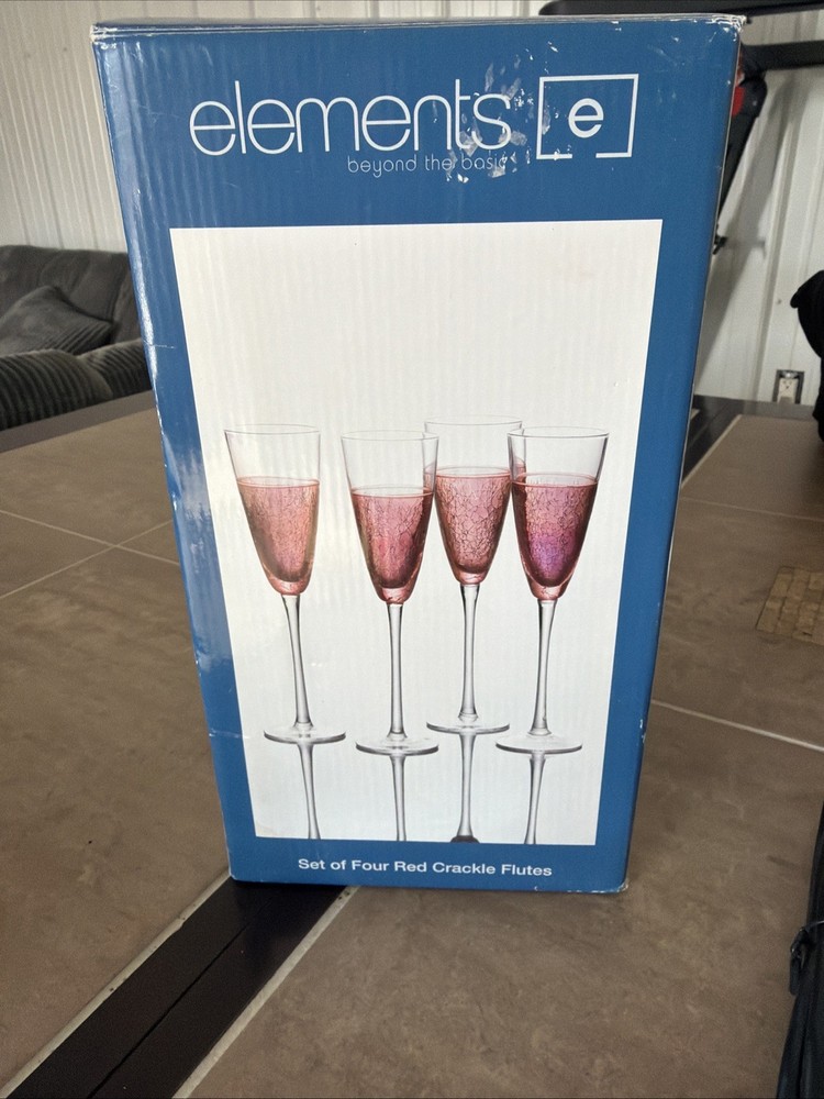 Elements Red Crackle Flutes
