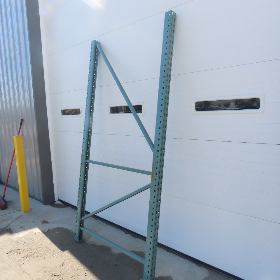 48" x 8' Tall Tear Drop Pallet Racking Upright Used