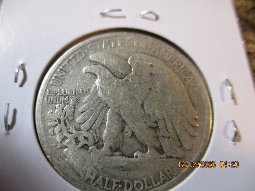 1918-D WALKING LIBERTY SILVER HALF DOLLAR FINE 98