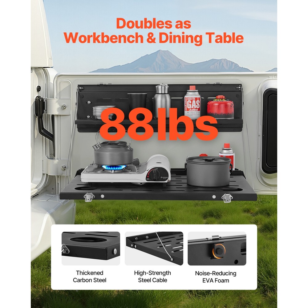 Uimoso Foldable Tailgate Table for 2021-2025 Ford Bronco with Dual-Layer Design