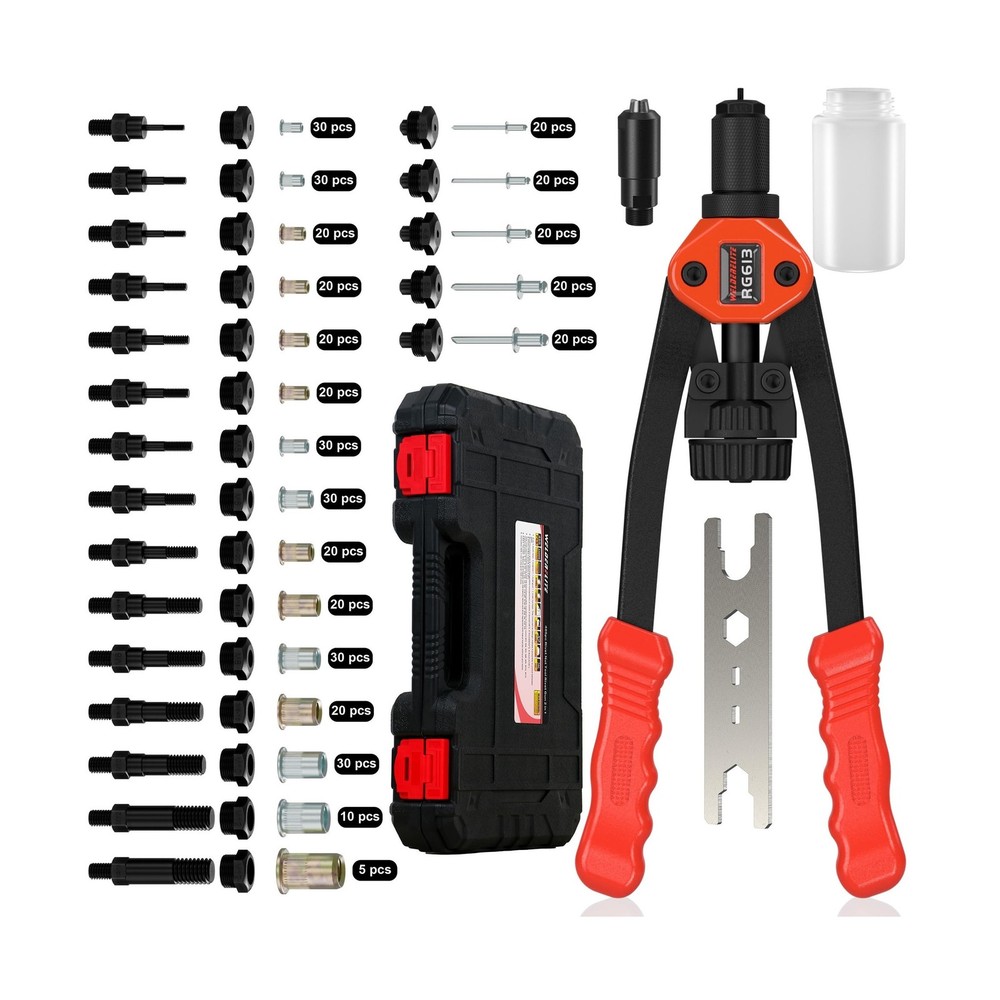 Dual-Function Rivet Nut Tool Rivet Gun Kit Including 405 pcs Rivet Nuts Blind...