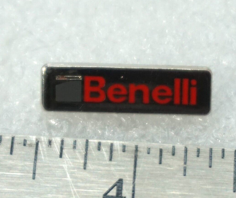 Lapel\Hat Pin Benelli Silver Toned Background Red Letters