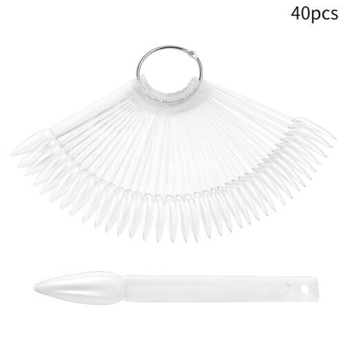 Clear Short Nail Tips Stiletto 40Pcs
