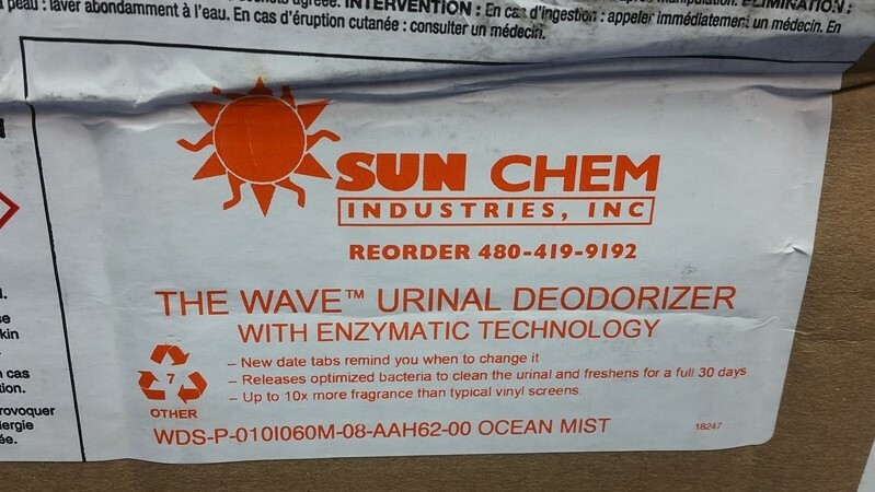 Sun Chem The Wave Urinal Deoderizer w/Enzymatic Technology Ocean Mist