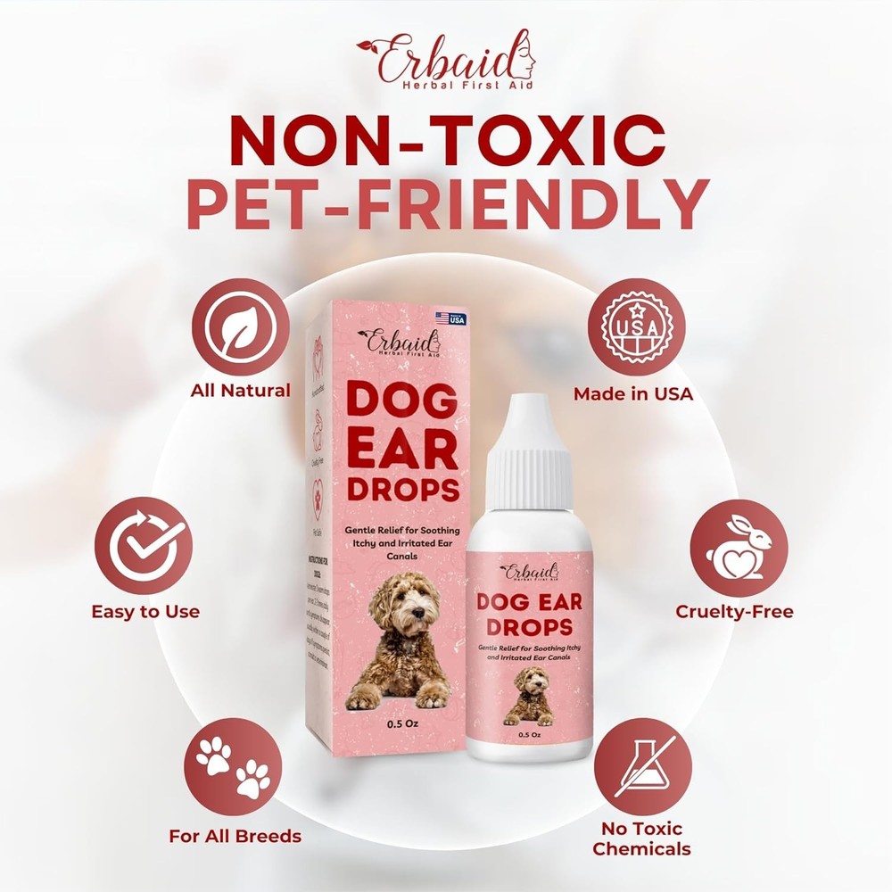 Clear Ear Cleaning Solution for Dogs - Relieves Itching & Odor Naturally