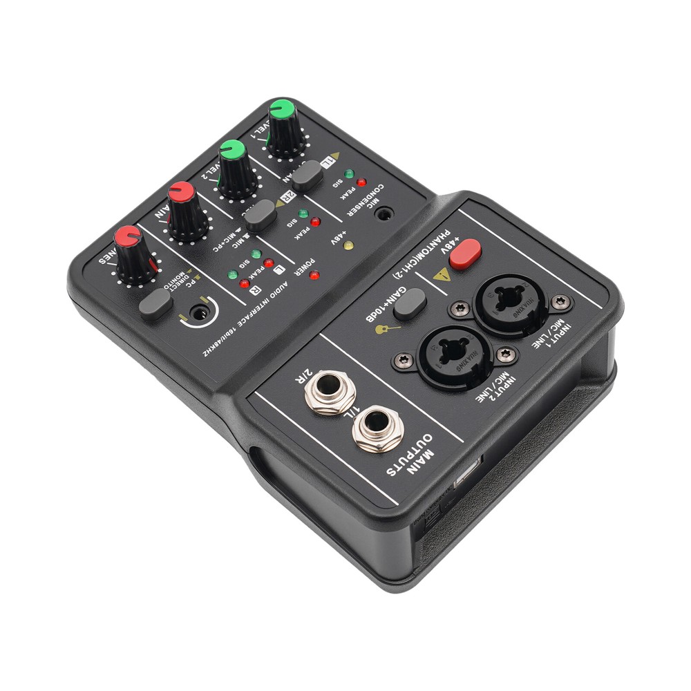 2Channel Mini Audio Mixer Bluetooth USB DJ Sound Mixing Console Amplifier Studio