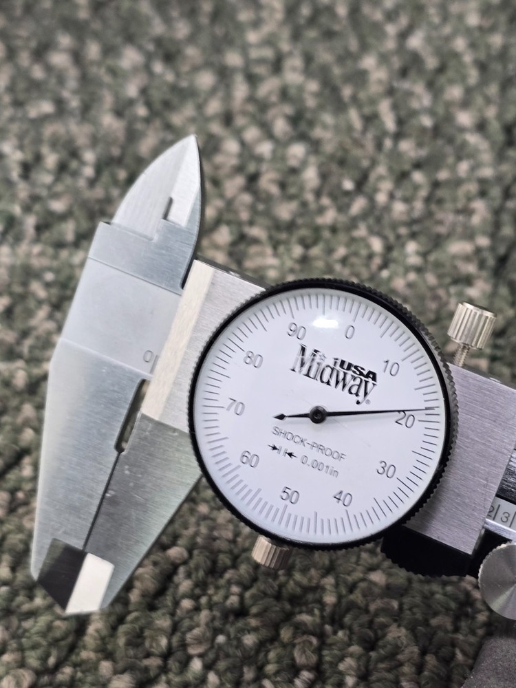 Midway Dial Caliper Gauge Hardened Stainless Tool with Case