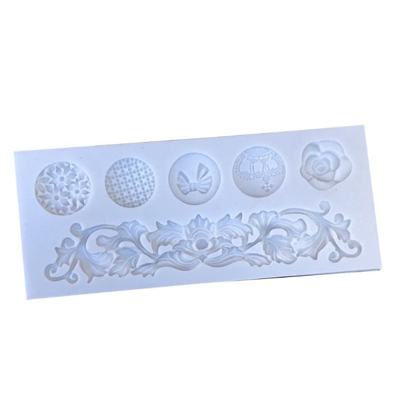 Silicone DIY Cookie Cutters Vintage Embossed Pattern Baking Tool Cake Decoration