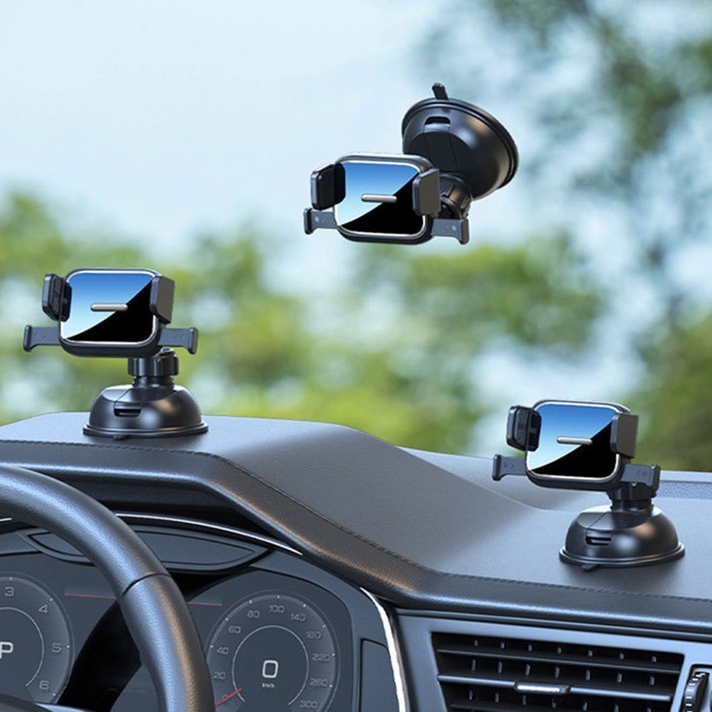 Car Phone Stand with Secure Grip Adjustable Dashboard Holder for Mobile Devices