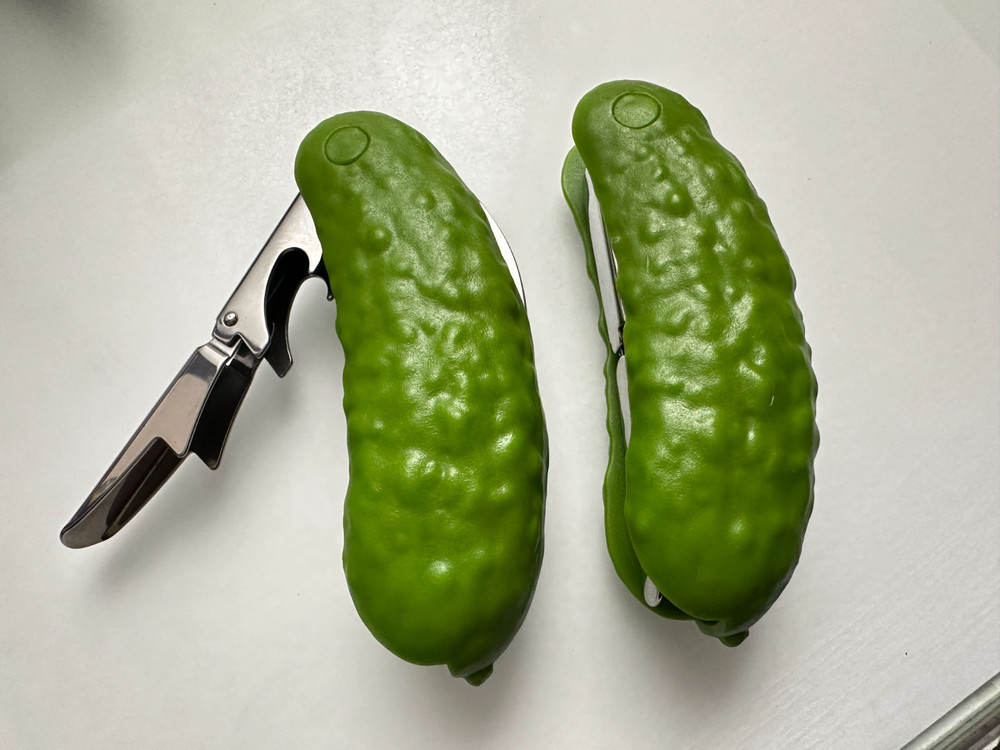 Pair FRED PICKLED Pickle Corkscrews Wine Openers