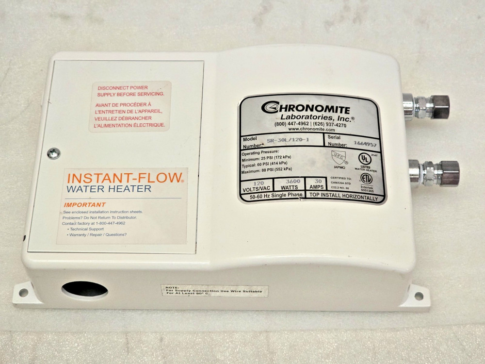 Chronomite SR-30L/120-1  Instant-Flow Electric Tankless Water Heater, Wall NOB