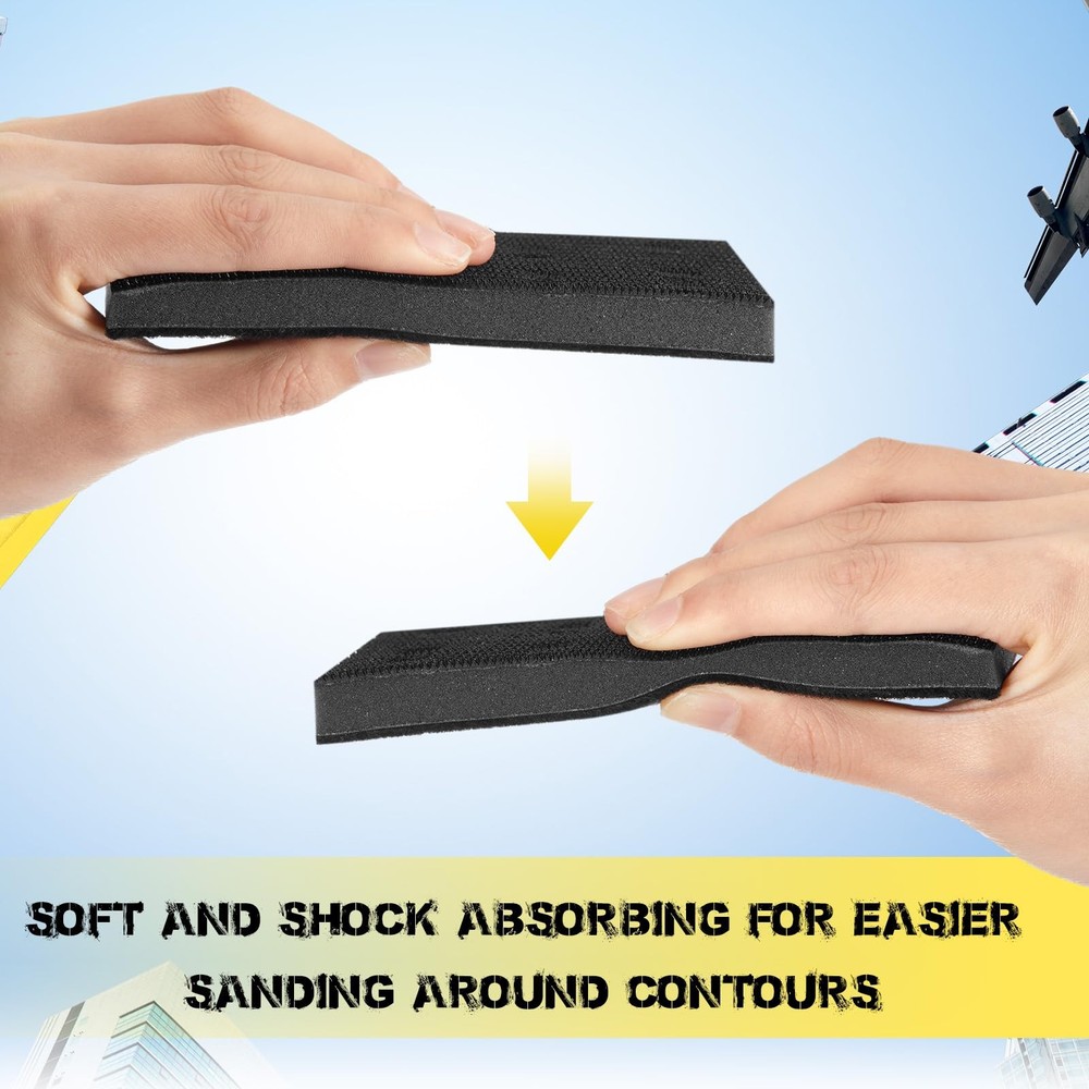 Dimsile 2 Pcs Soft Black Foam Sanding Pads Interface Sander Backing Pad