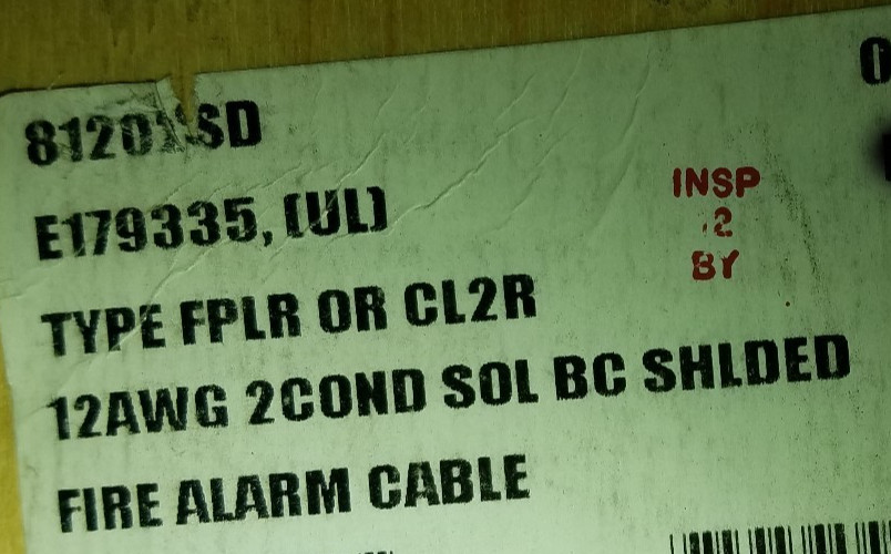 Advanced Digital 81202SD 12/2C Solid Shielded Riser Fire Alarm Cable Red /50ft