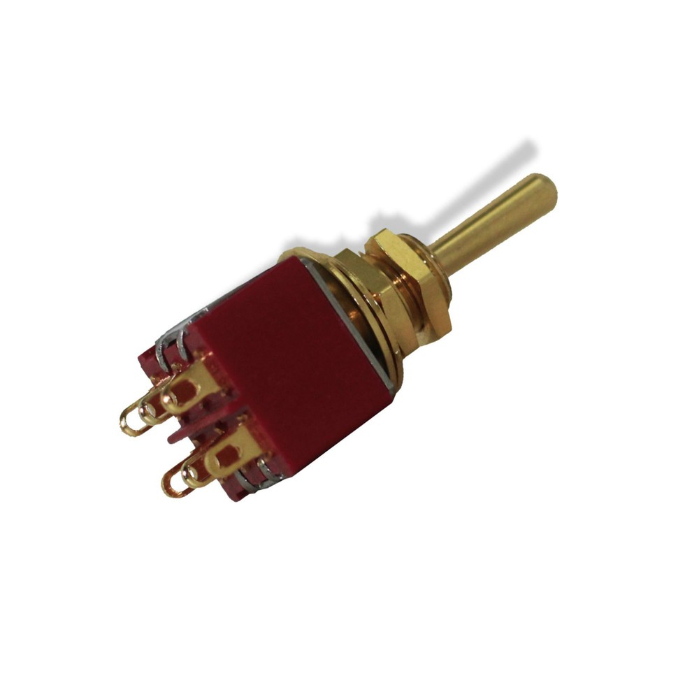 Switch Mini Toggle ON OFF ON Gold 081382GD