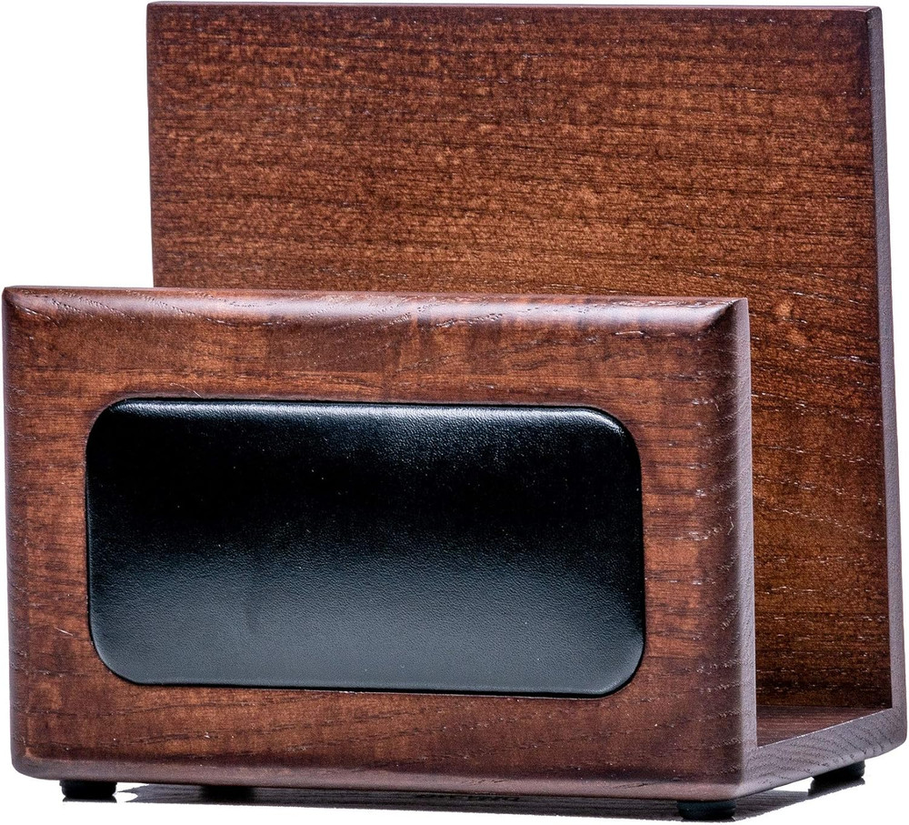 Walnut and Leather Letter Holder