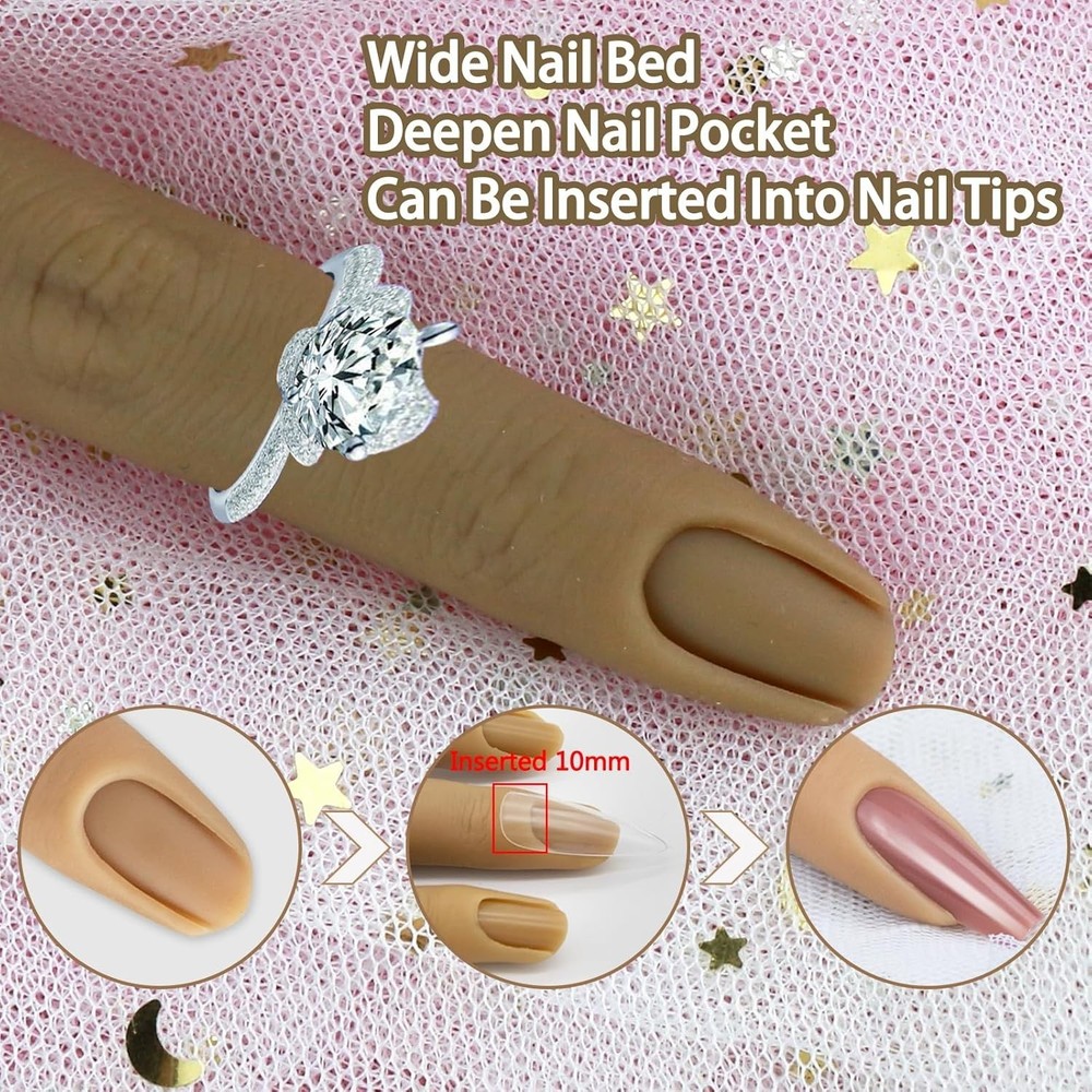 Versatile Silicone Finger for Manicure Practice - Great Gift for Nail Starters