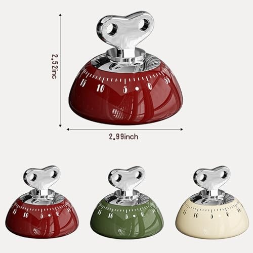 60-Minute Magnetic Timer, Mechanical Kitchen Cooking Reminder & Student Green