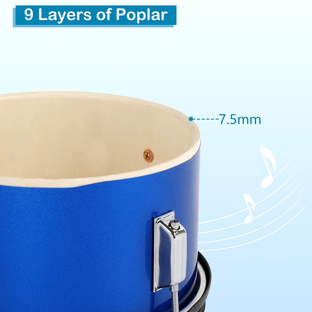 5-Piece Junior Starter Drum Kit with Cymbals, Hardware,Sticks & Throne