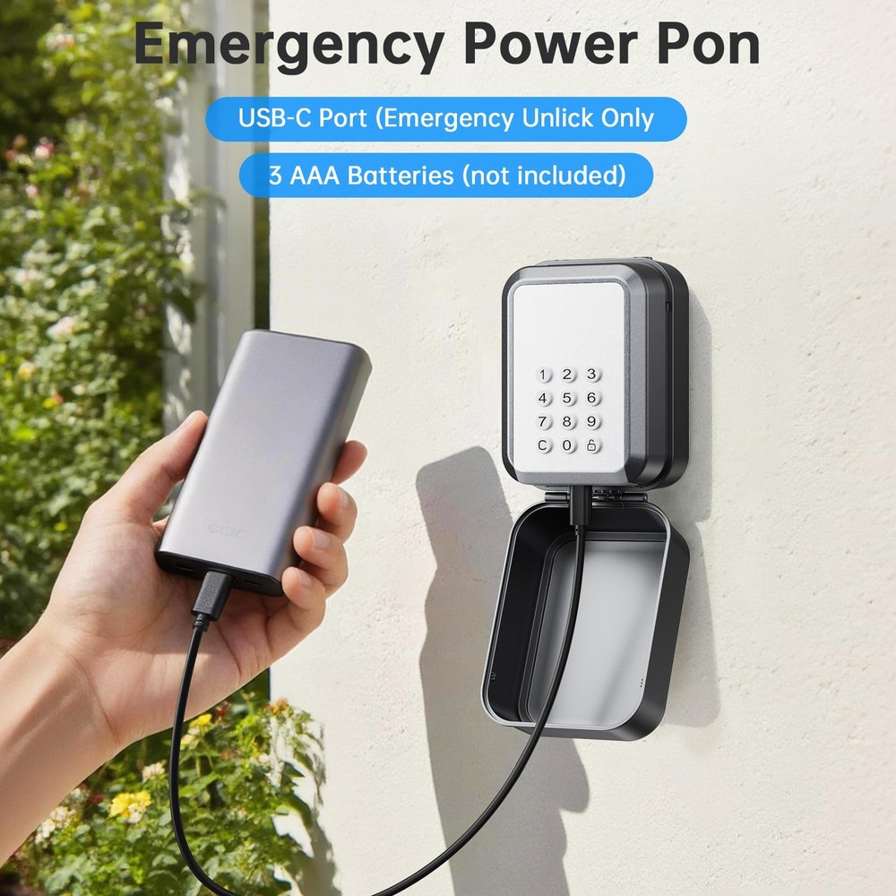 Smart Key Lock Box - Bluetooth APP(Tuya APP) Control & PIN Code, IP65 Weather...