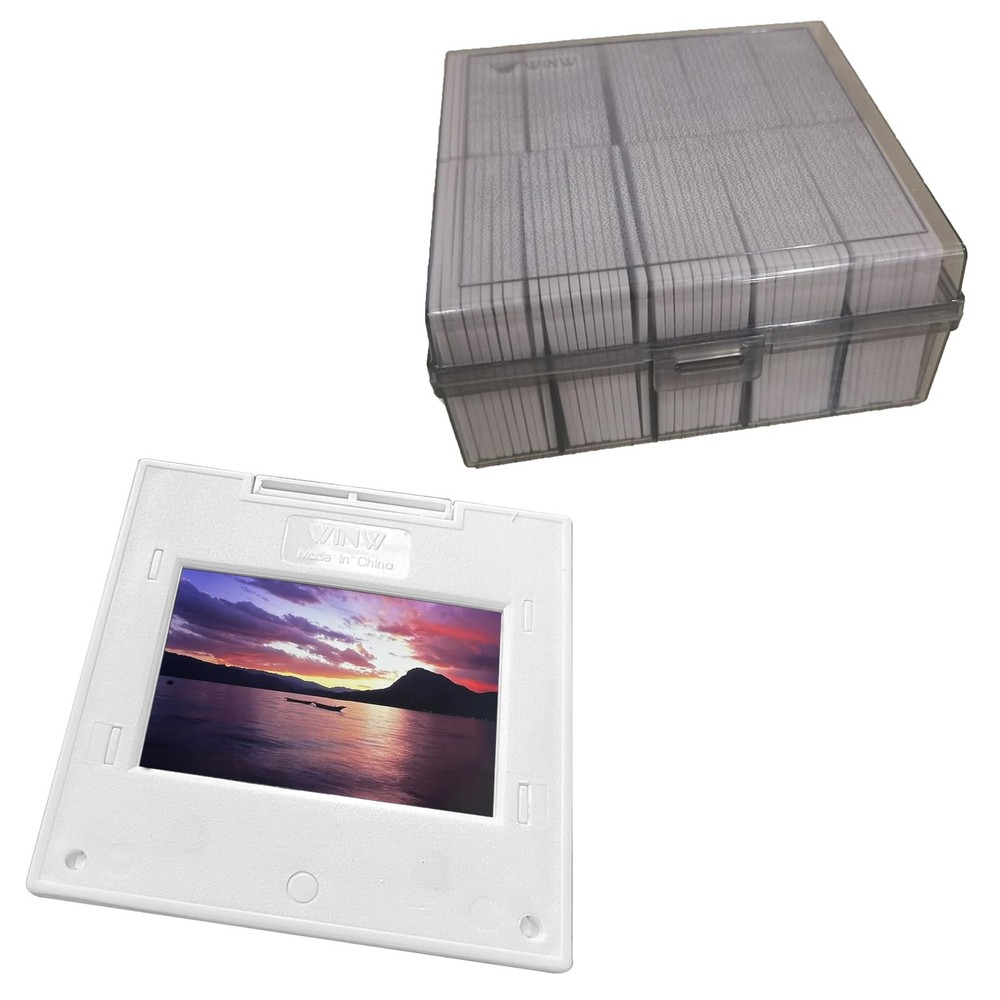 Plastic Slide Mounts 35mm-100 Pcs Includes Storage Box