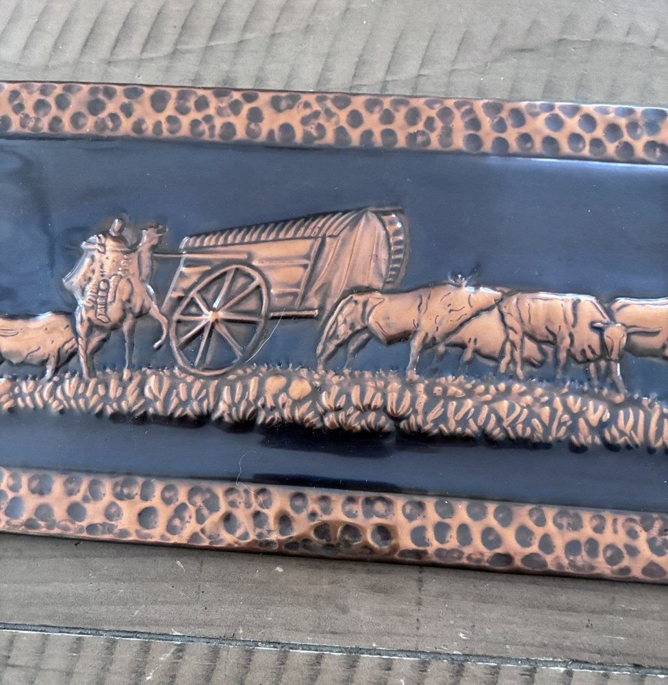 Uruguay Copper 3D Relief Artwork Farming Scene