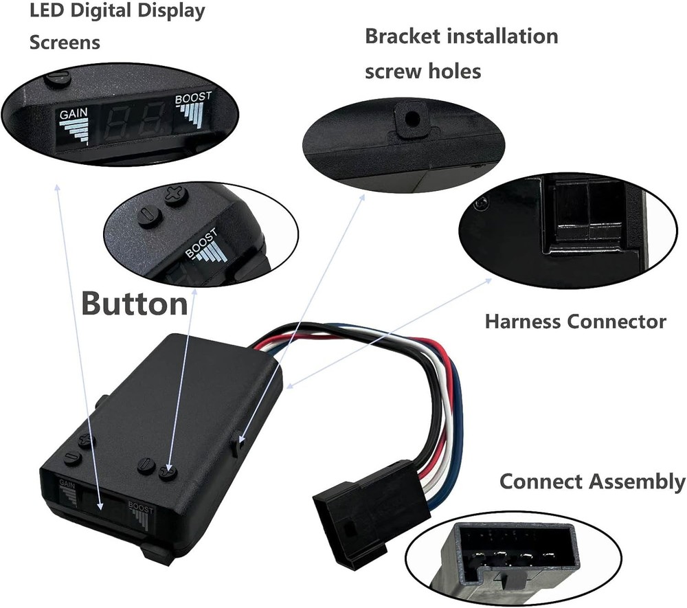 Proportional Trailer Brake Controller 8508211 with LED Digital Display Compatibl