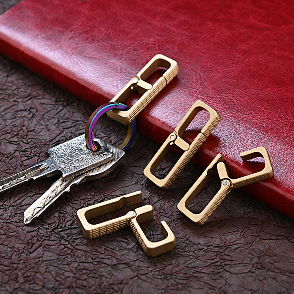 EDC Solid Brass Portable Carabiner Key Chain Buckle Clip Snap Hook Handbag Clasp